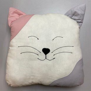 Подушка "Котик рожевий", подушка для дитини, декоративна подушка, подушка кіт P - 03 фото